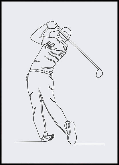 Golf Line Art Plakat - Posterbox.no