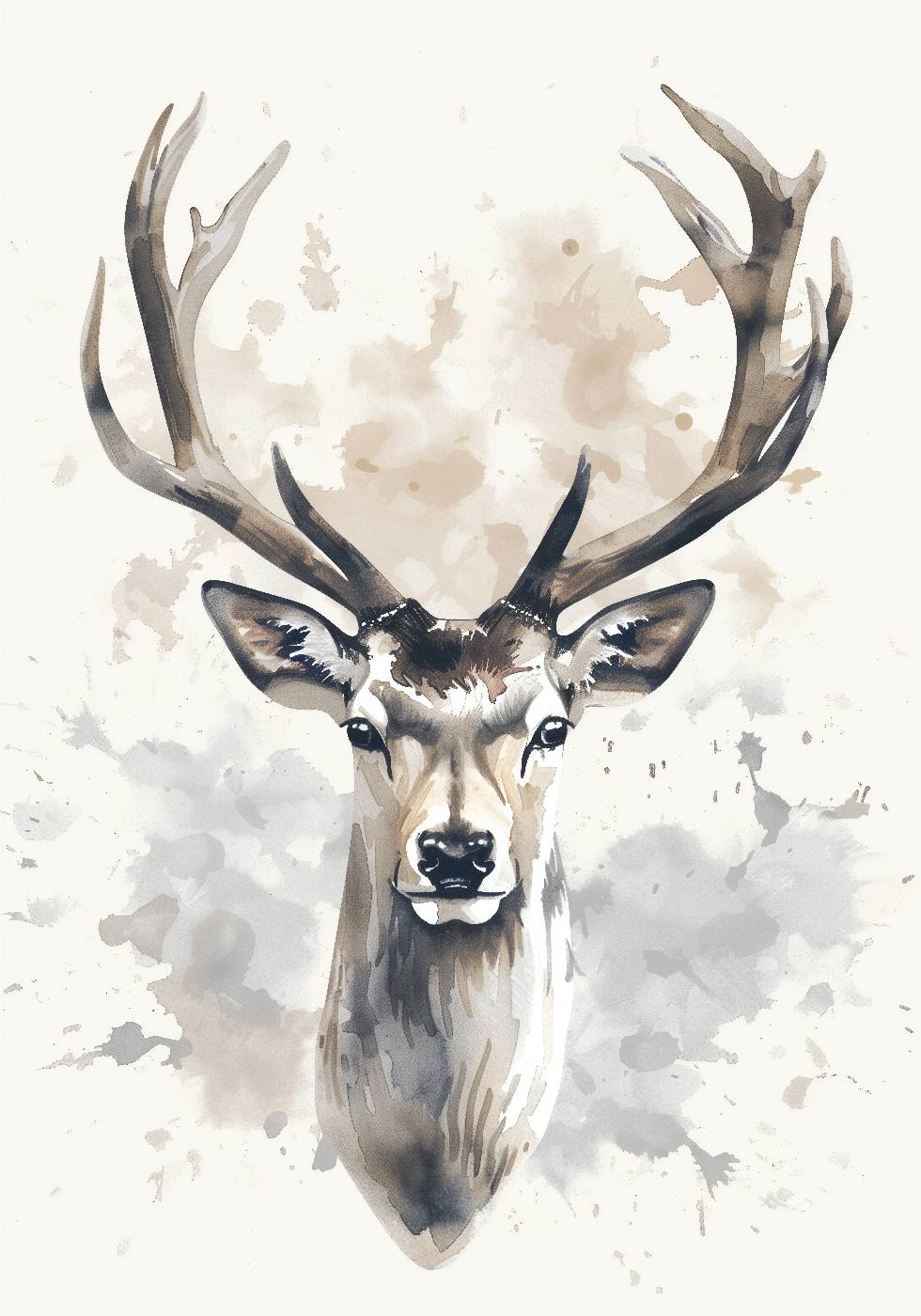 Majestic Stag Watercolor Poster - Posterbox.art