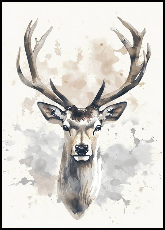 Majestic Stag Watercolor Poster - Posterbox.art