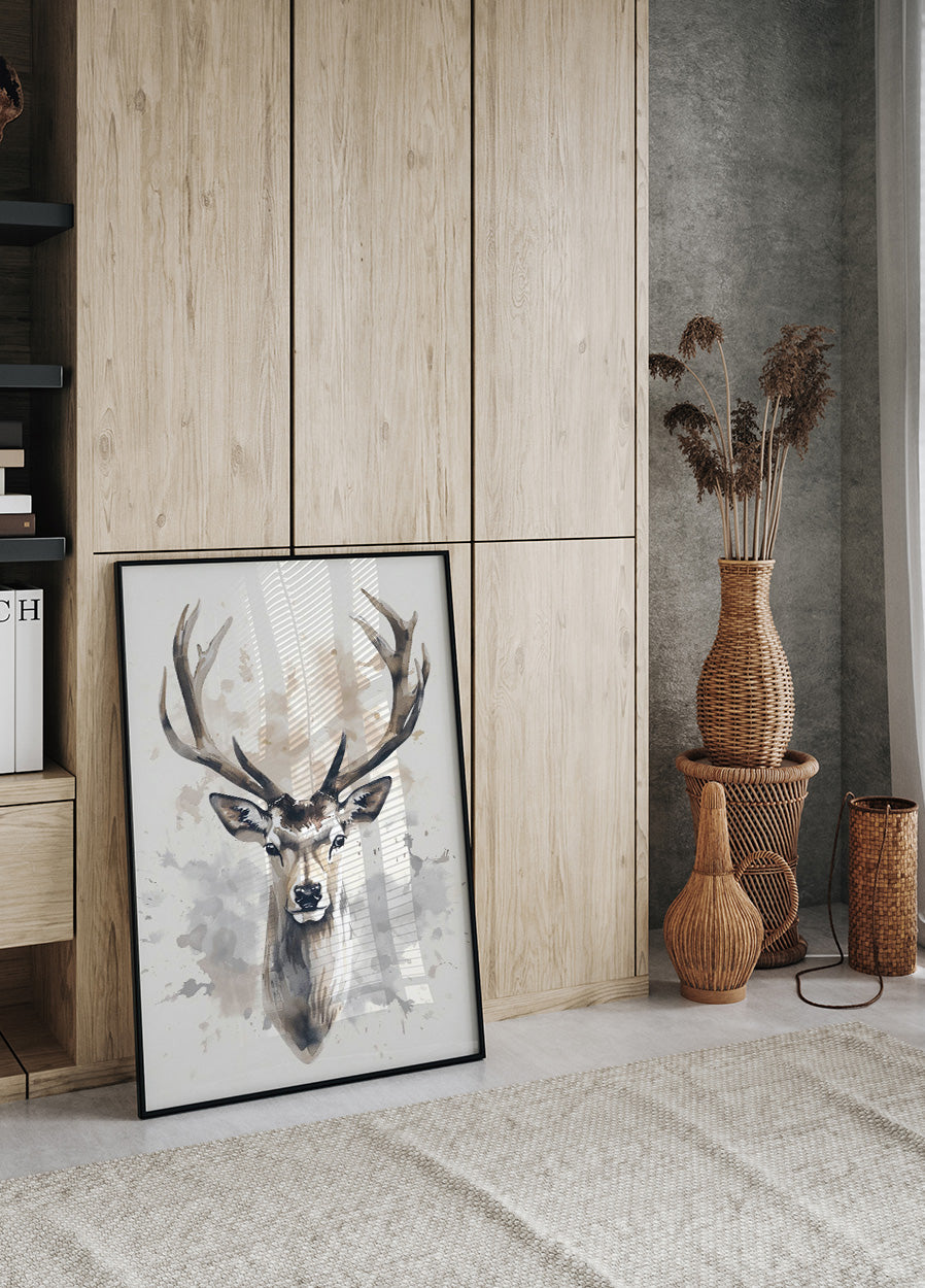 Majestic Stag Watercolor Poster - Posterbox.art