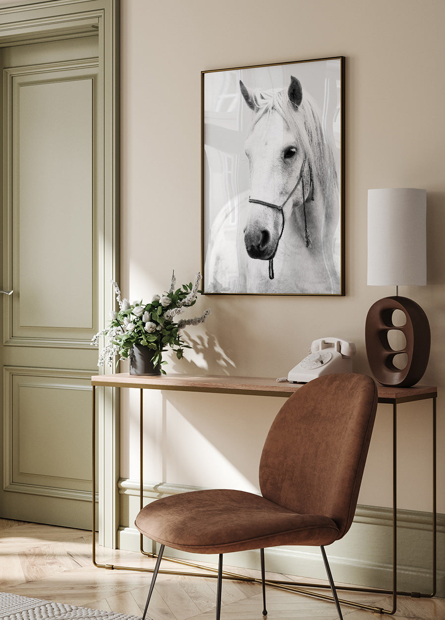 Elegant White Stallion Poster - Posterbox.art