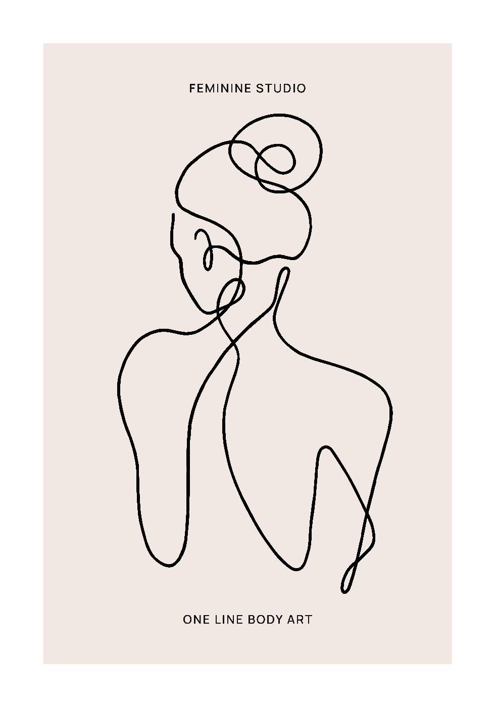 Female One Line Art 32 Plakat - Posterbox.no