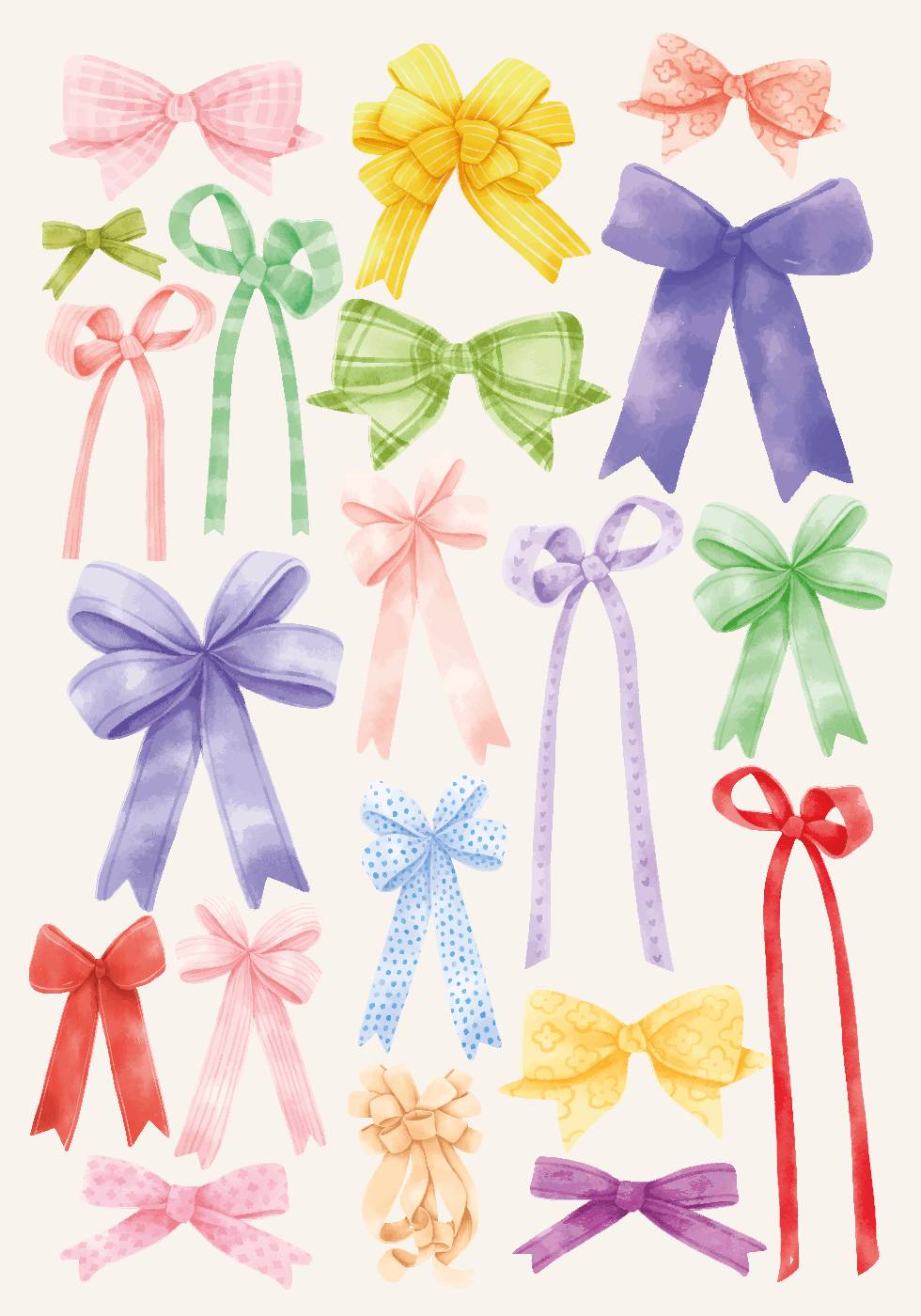 Colorful Bow Collection Poster