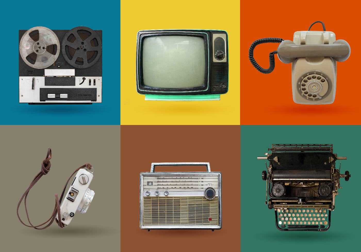 Vintage Colorful Tech Plakat - Posterbox.no
