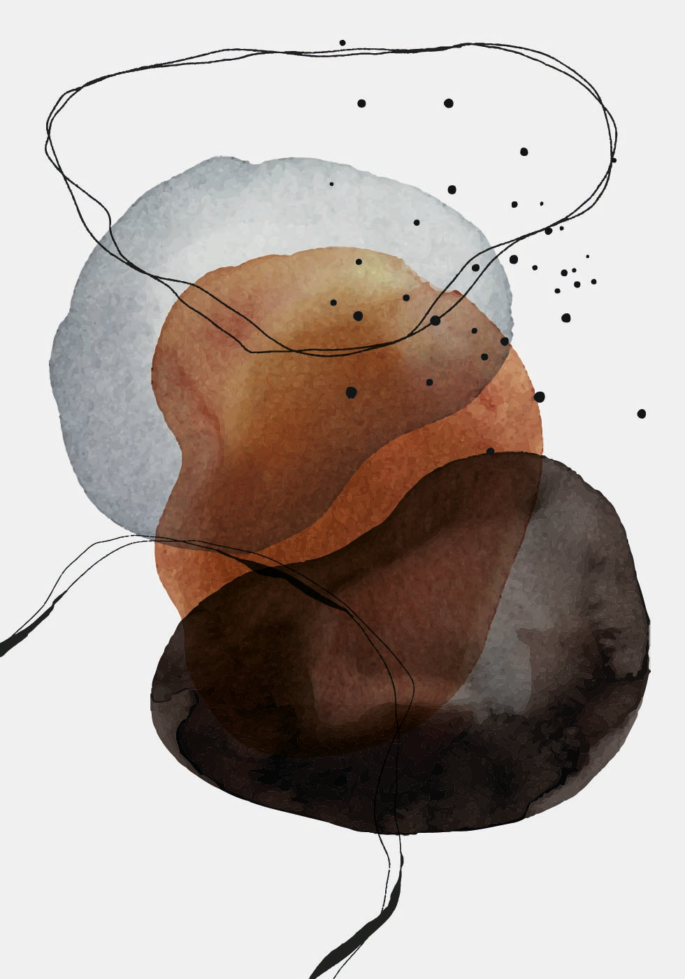 Abstract Watercolor Shapes Poster