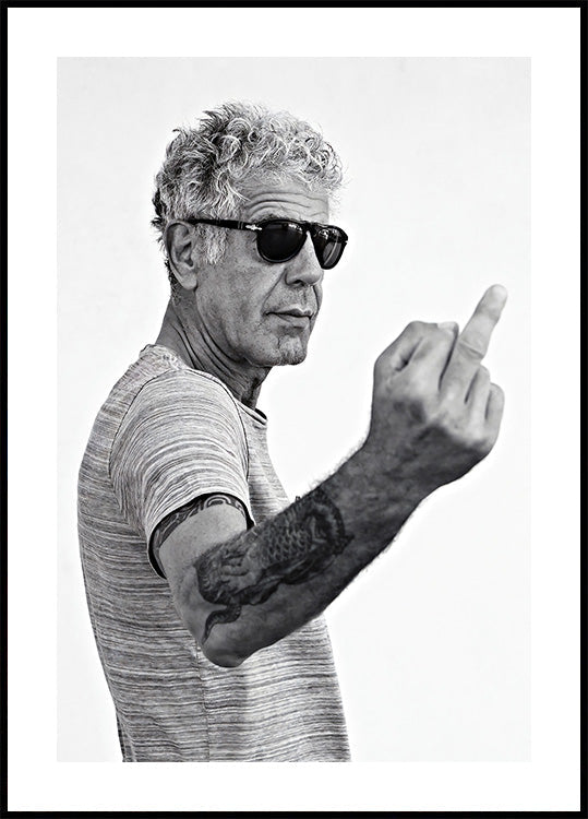 Anthony Bourdain Middle Finger Poster