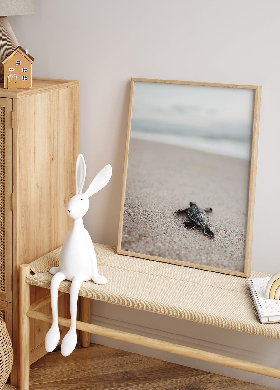 Baby Turtle on the Beach Poster