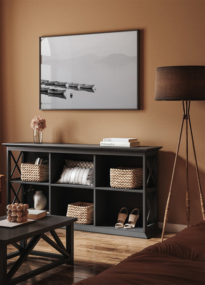 Boats In A Foggy Lake Poster - Posterbox.art