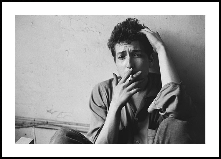 Young Bob Dylan Black and White Poster - Posterbox.art