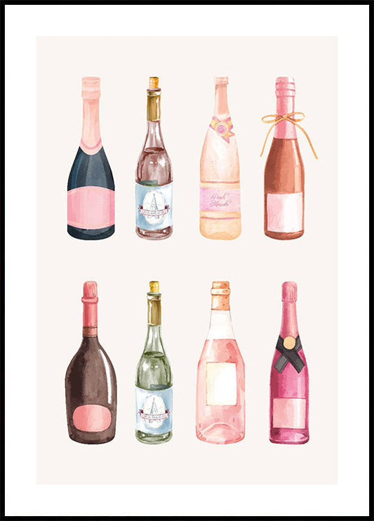 Champagne Bottles Poster