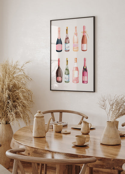 Champagne Bottles Poster