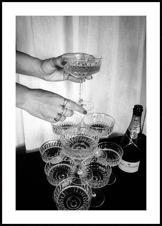 Champagne Glasses Pyramid Poster - Posterbox.art
