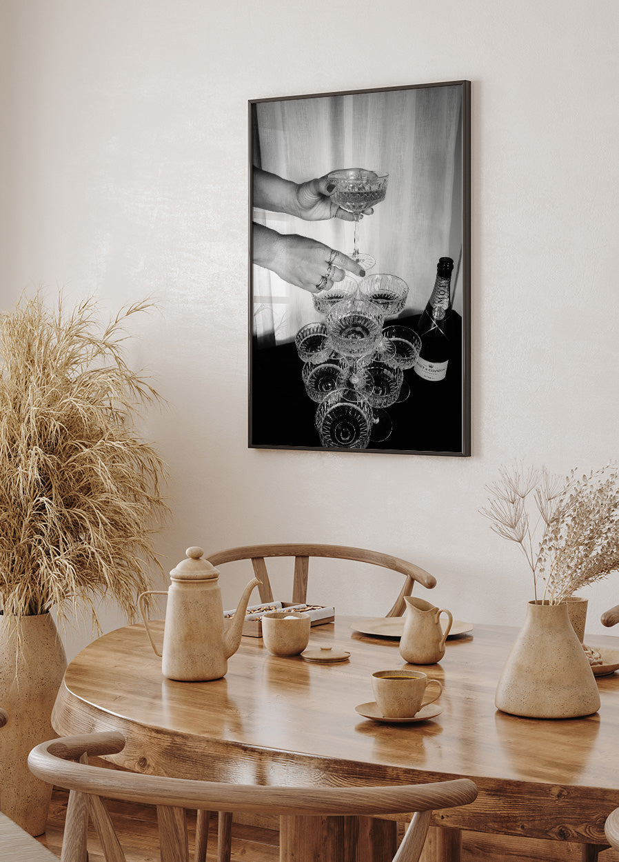 Champagne Glasses Pyramid Poster - Posterbox.art