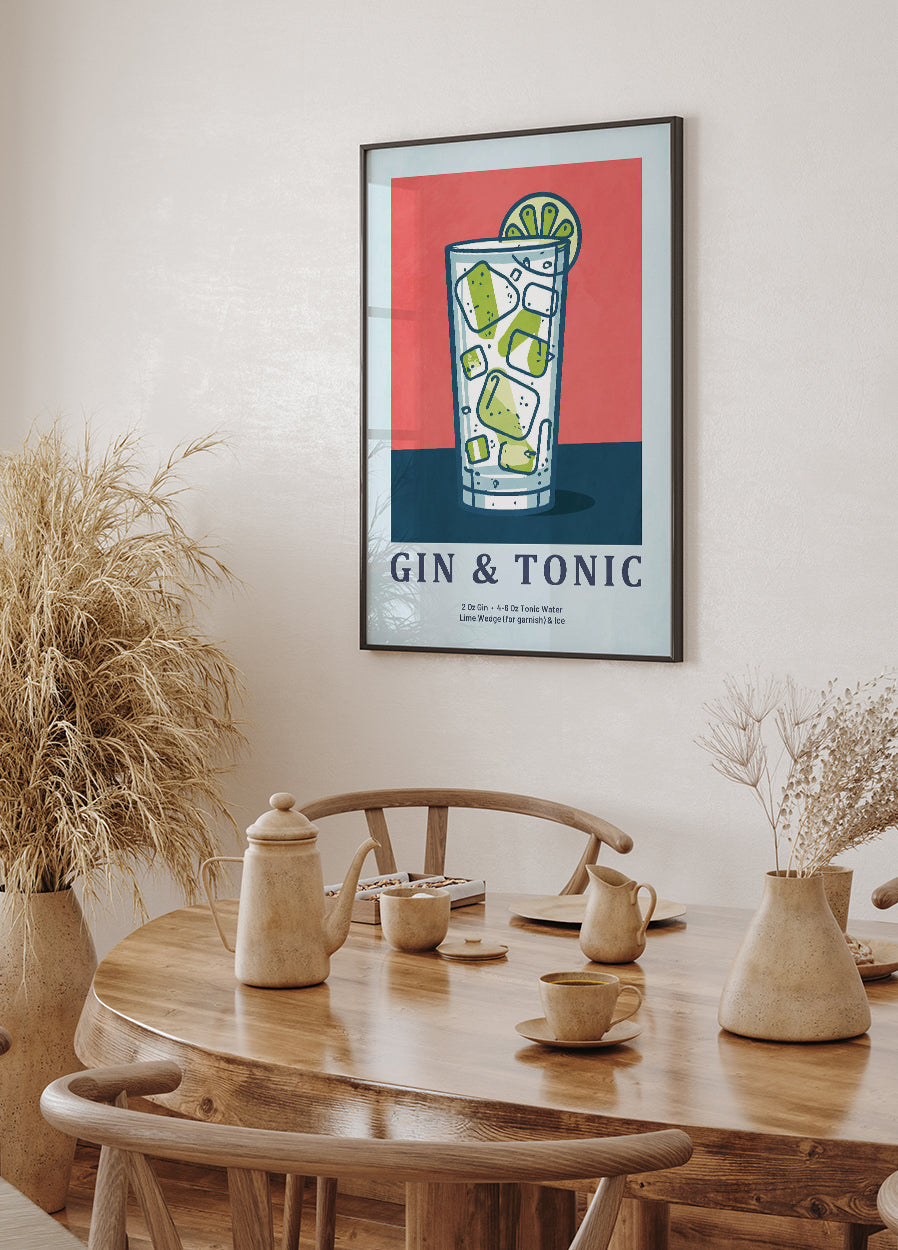 Refreshing Gin and Tonic Drank Poster