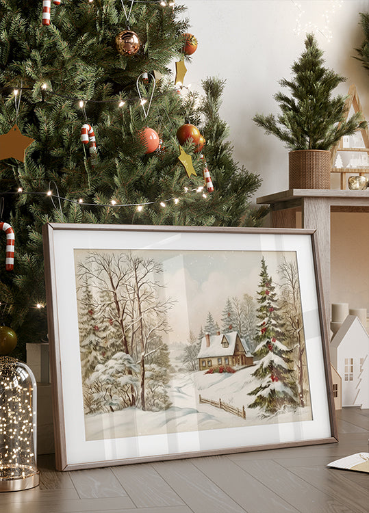 Cozy Winter Landscape Poster