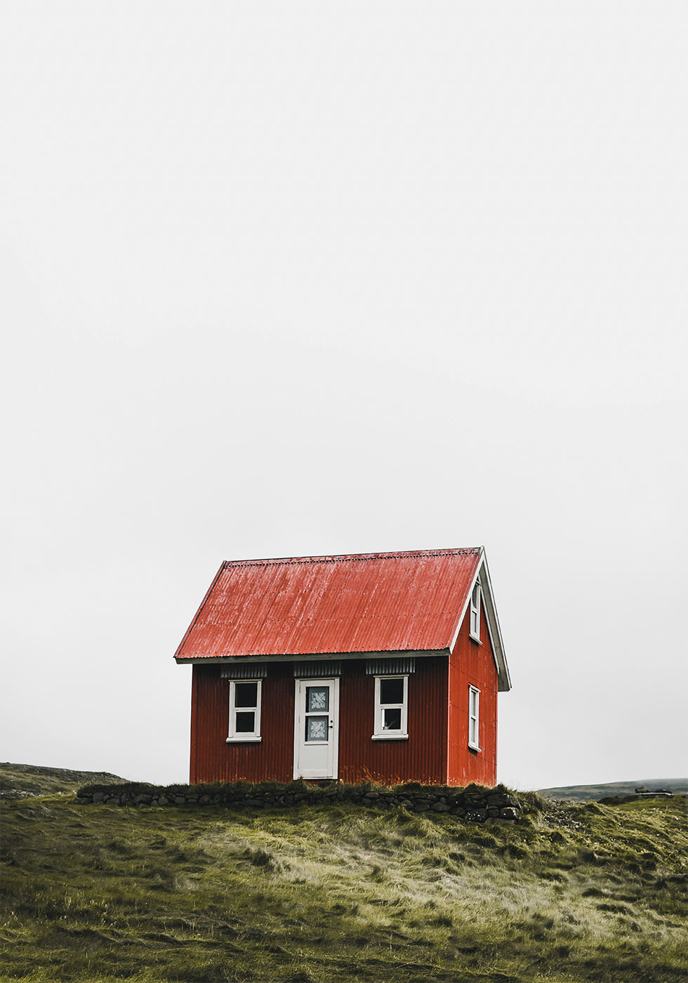 Red Cabin in Iceland Poster - Posterbox.art