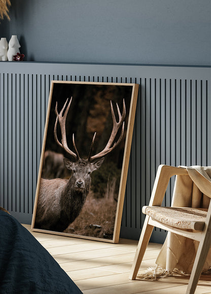 Majestic Stag in Autumn Forest Poster