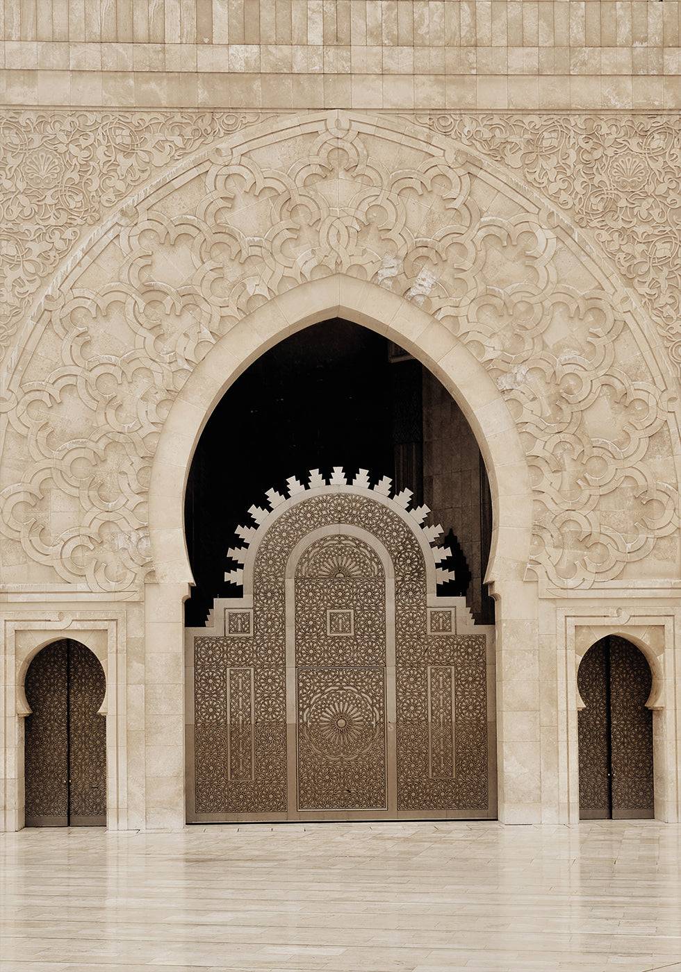 Ornate Main Door of Hassan II Mosque, Casablanca Poster