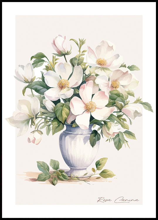 Dog Rose Floral Arrangement Poster - Posterbox.art