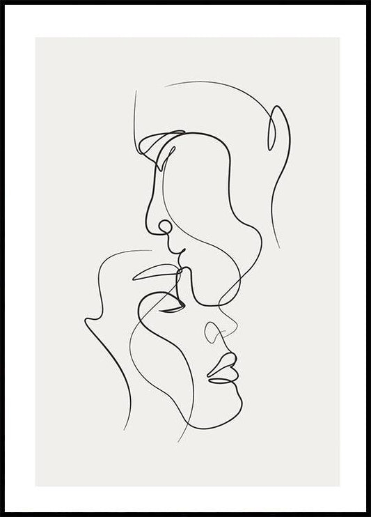 Intimacy in Line Art Poster