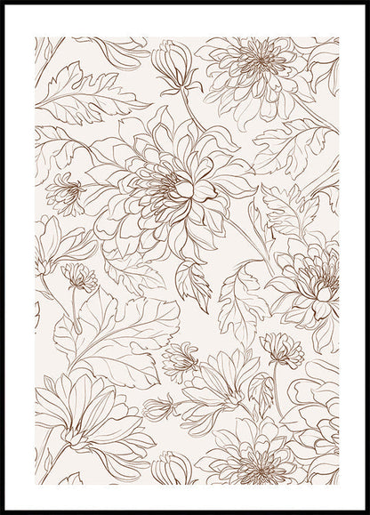 Flowers Line Art Poster