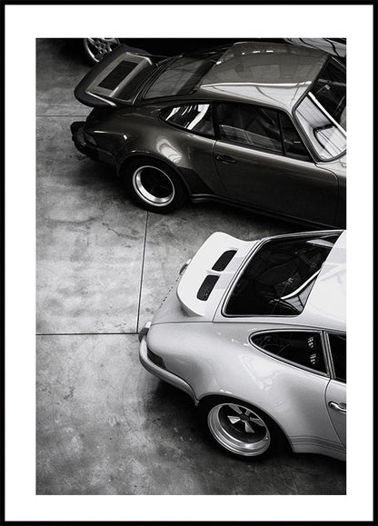 Classic Porsche in Black and White Poster