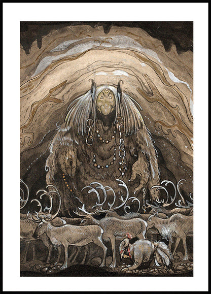 Mystical Creatures in a Cave Poster