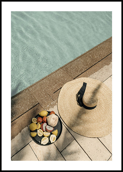 Enjoyment By The Pool Poster