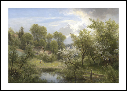 Blooming Fruit Trees near Loschwitz by Eduard Leonhardi Poster