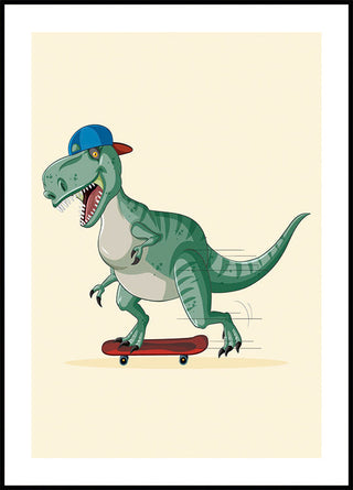 Skateboardende T-Rex-poster