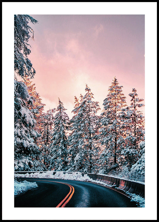 Winter Winding Road Poster