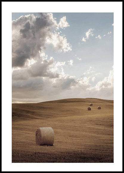 Field with Bales of Hay Poster - Posterbox.art