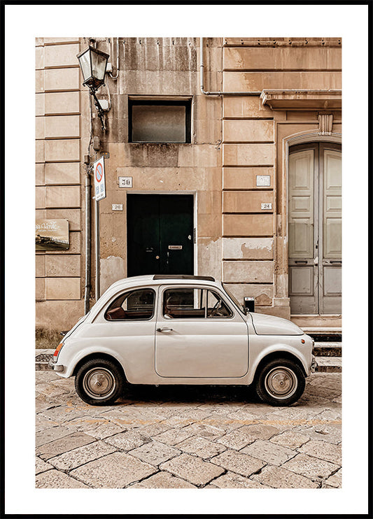 Classic Car in Urban Setting Poster