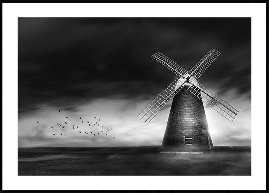 The Dark Mill in B&W Poster