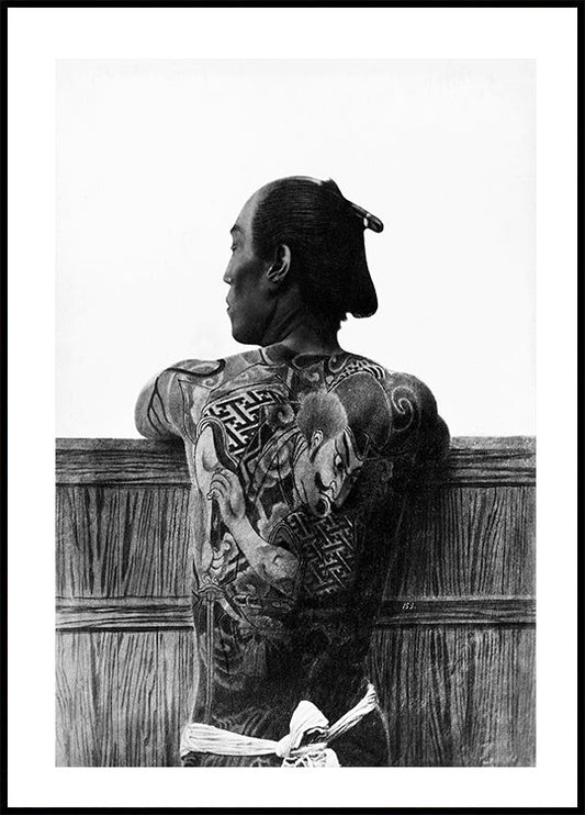 Man With Tattoo By Kusakabe Kimbei Poster