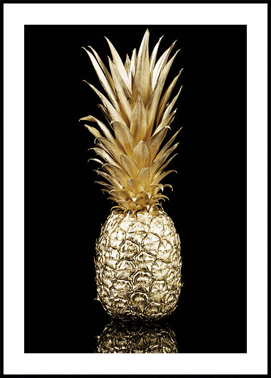 Golden Pineapple Art Poster