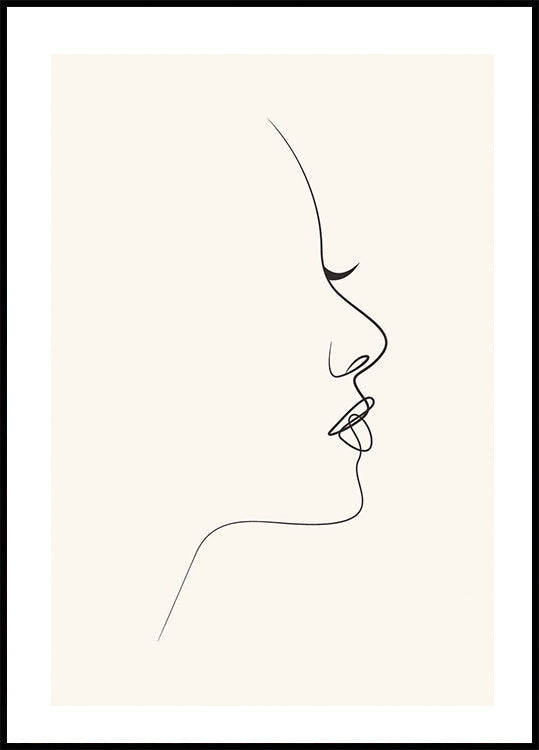 Elegant Profile Line Art Poster