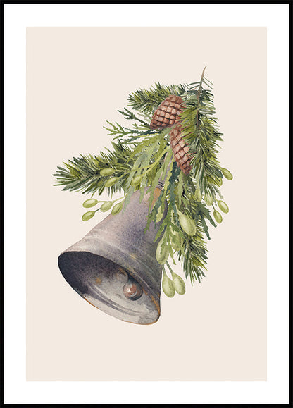 Watercolor Christmas Bell Poster