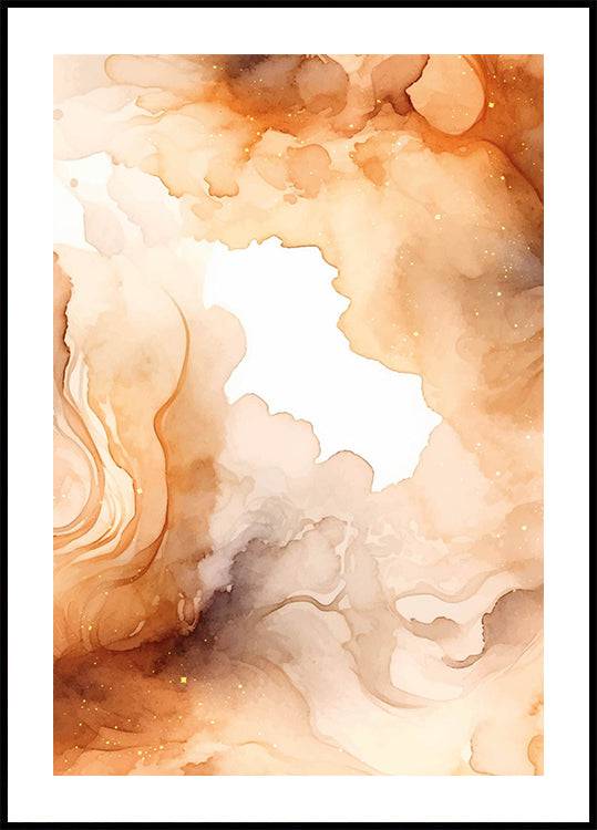 Abstract Brown and Cream Art Poster