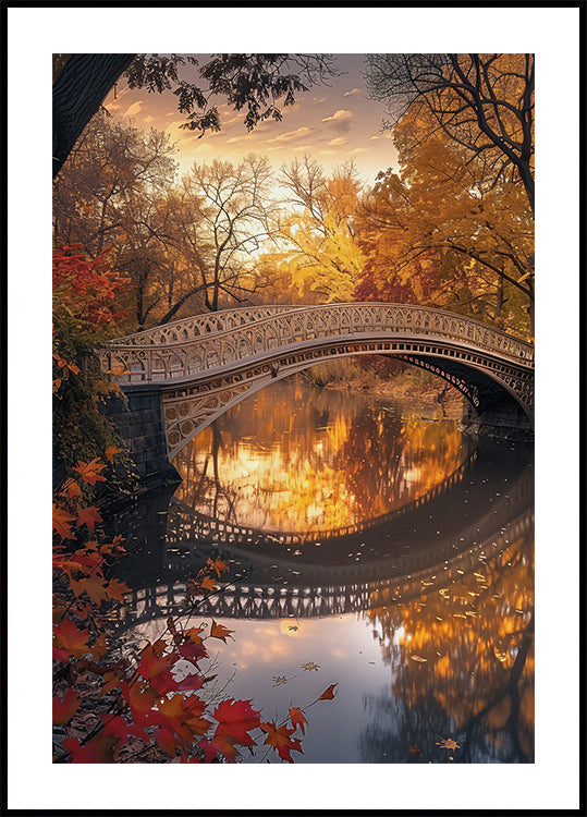 Autumn Park Bridge Poster - Posterbox.art