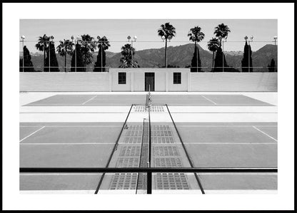 Tennis Court With Palm Trees Poster