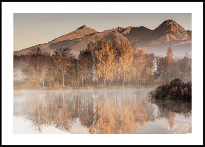 Misty Autumn Reflection Poster