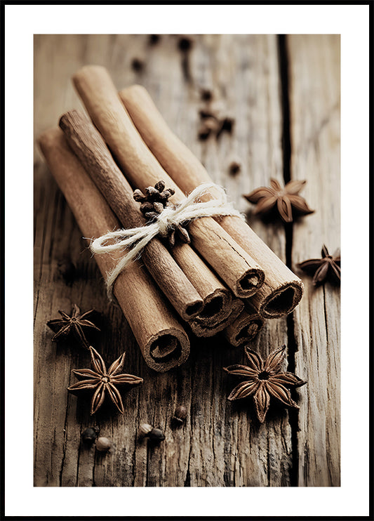 Cinnamon Sticks with Star Anise Poster