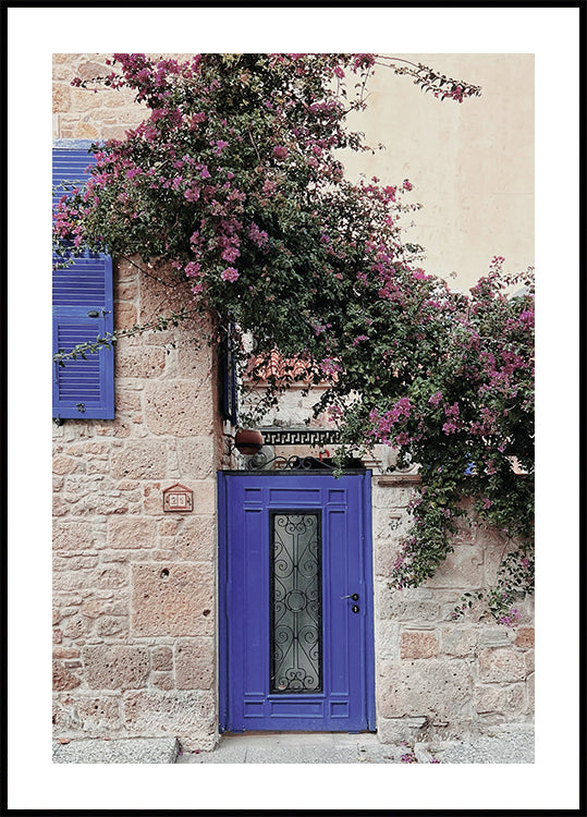 Pink Flowers Over The Door Poster