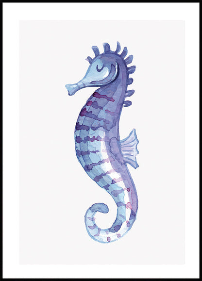 Blue Seahorse Poster