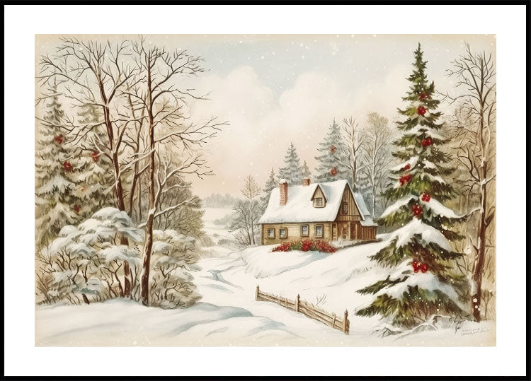 Cozy Winter Landscape Poster