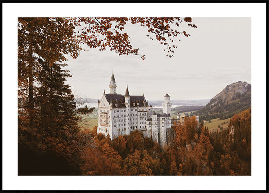 Majestic Castle in Autumn Landscape Poster