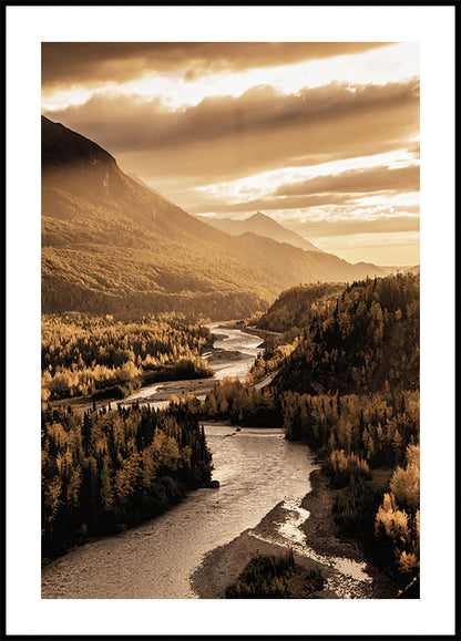 Autumn River Valley Poster