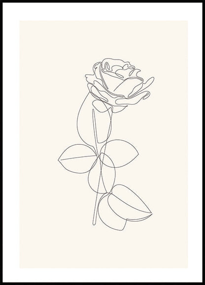 Line Art Rose Poster