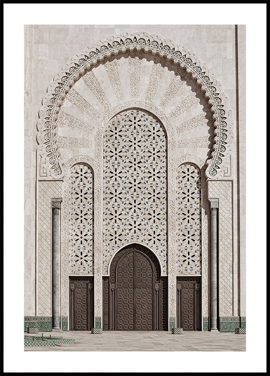 Ornate Doorway of Hassan II Mosque, Casablanca Poster